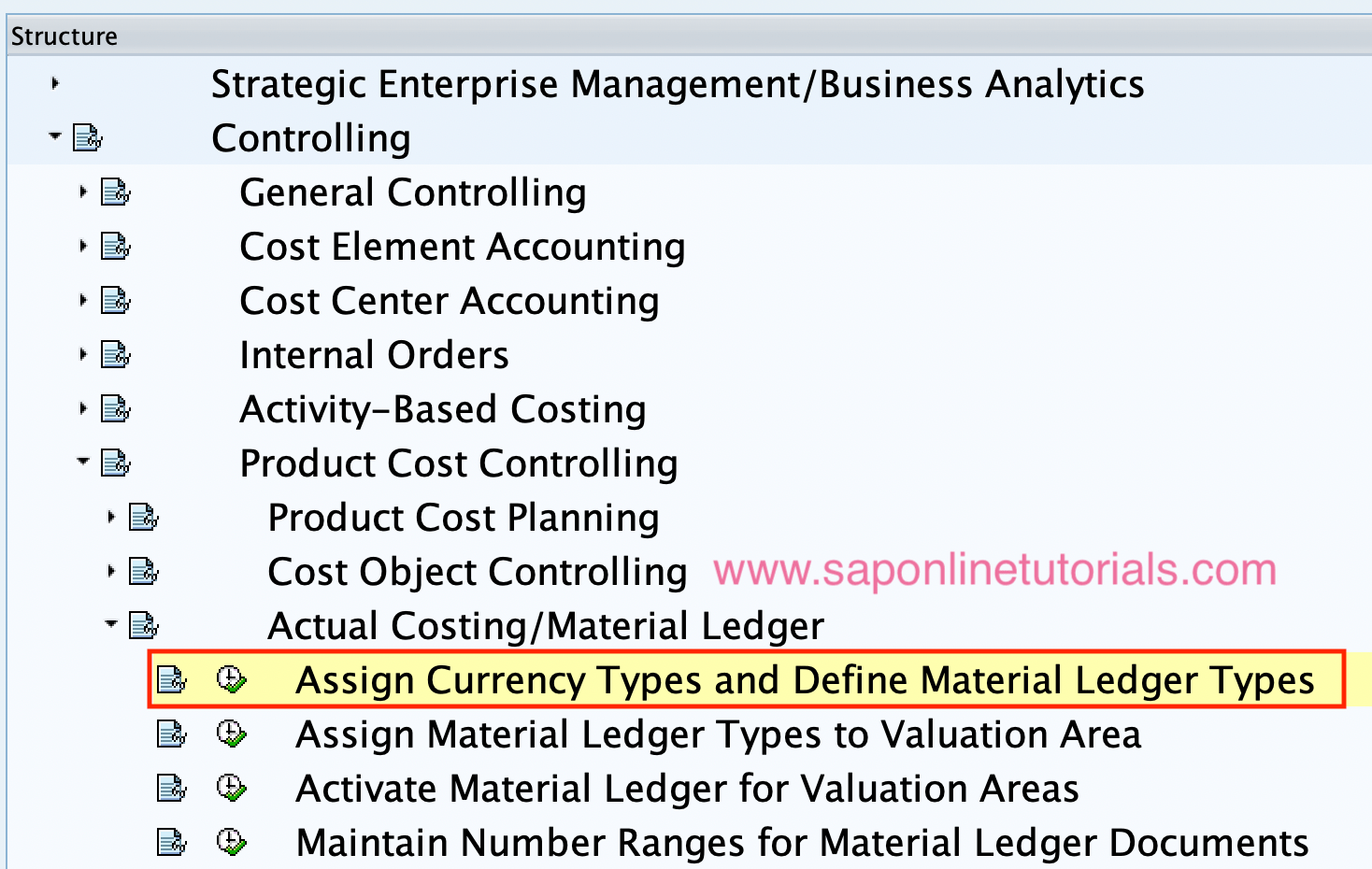 Assign Currency Types and Define Material Ledger types in SAP S4 Hana