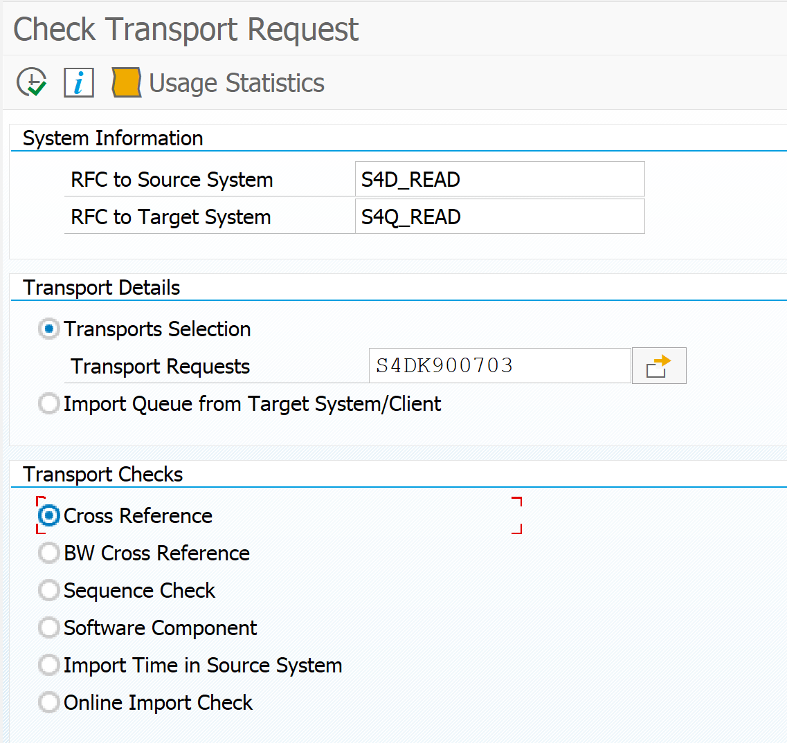 Transport check tool