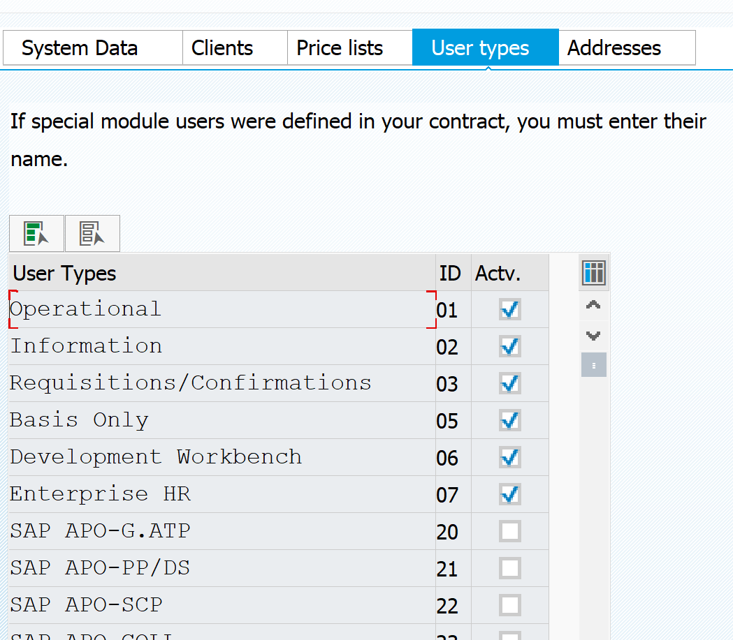 SAP user license measurement