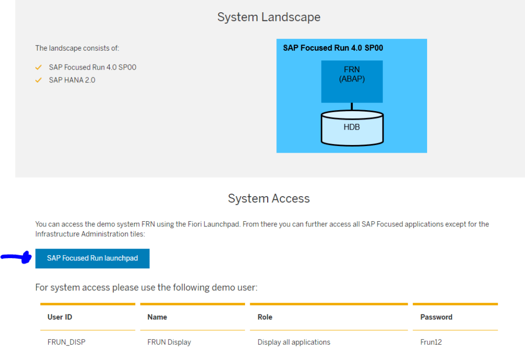 SAP Focused Run demo system and OpenSAP course