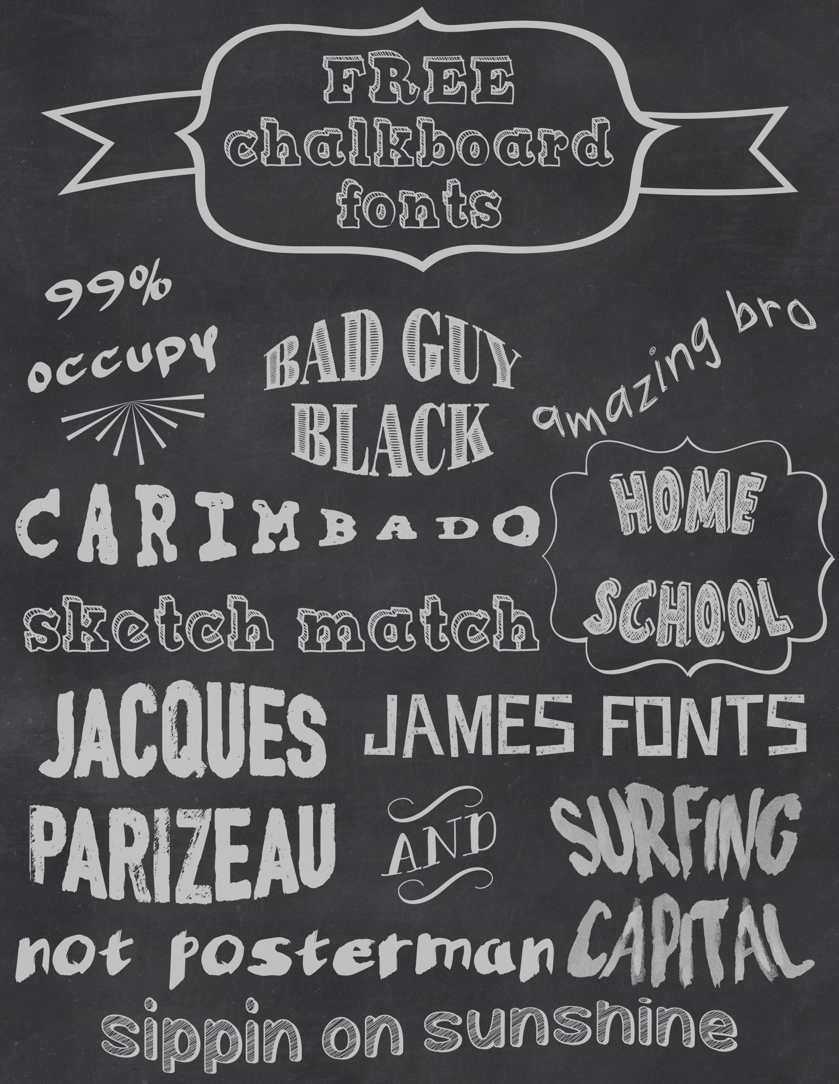 Free Chalkboard Fonts Sarah Halstead