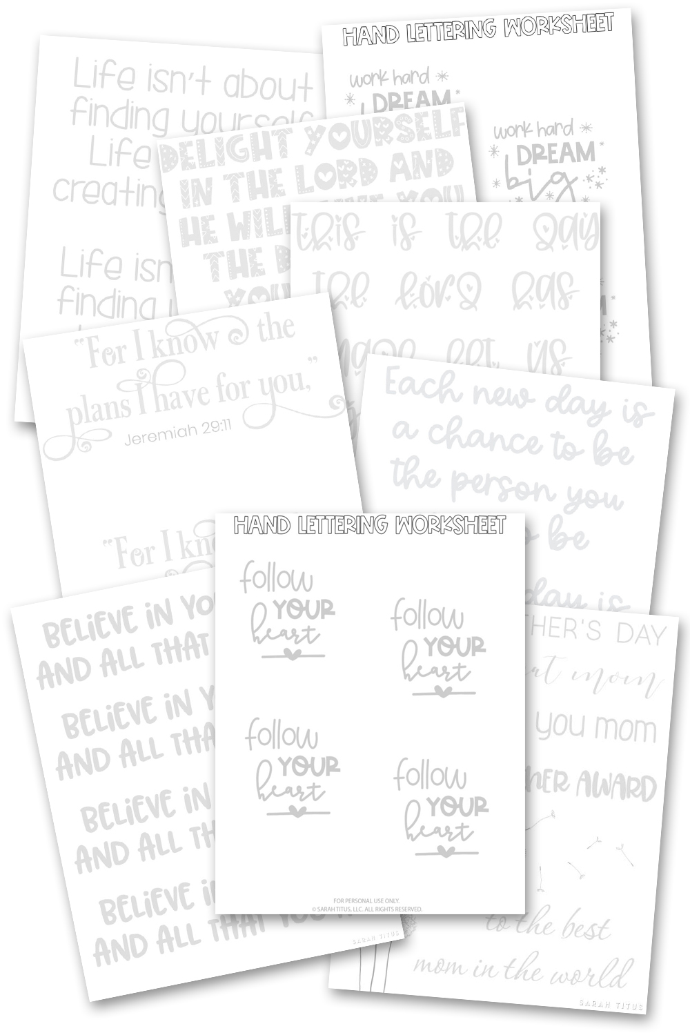 100+ Free Hand Lettering Practice Sheets Sarah Titus