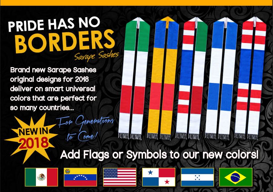 Country of Origin Graduation Stoles Sarape Sashes