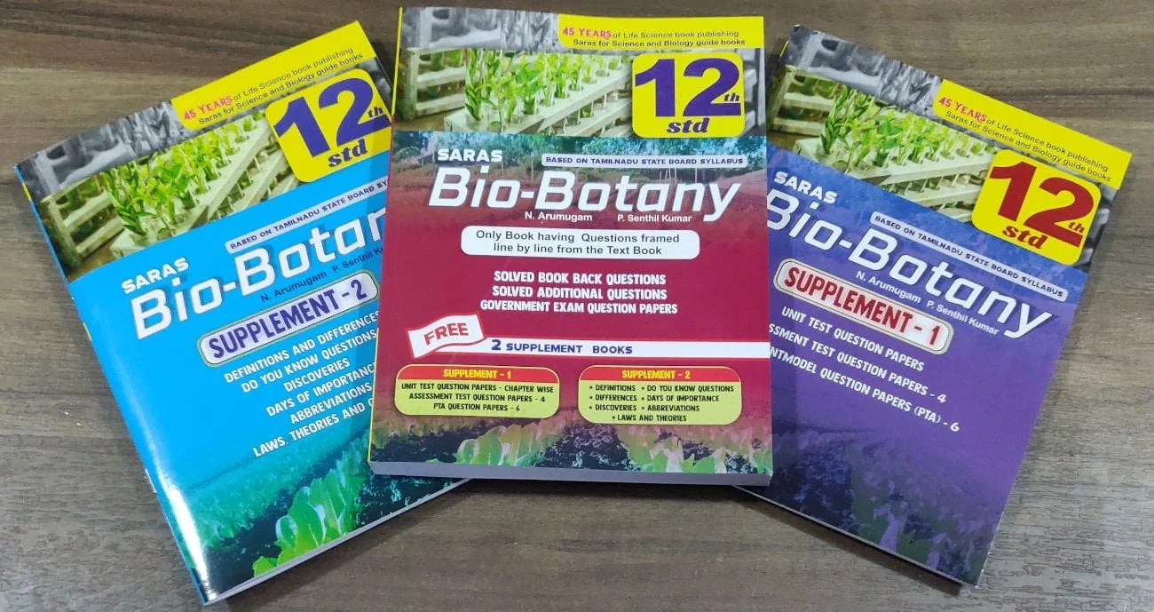 Saras 12th / +2 Bio Botany Exam Guide Line by Line Solved Questions