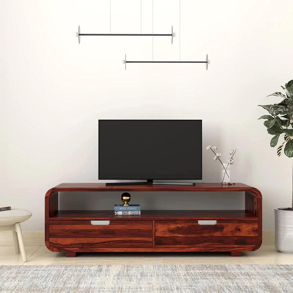 Solid Wood Tv Unit with Storage for Living Room & Bedroom in Provincial