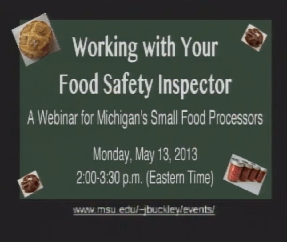 Working With Your Food Safety Inspector SARE
