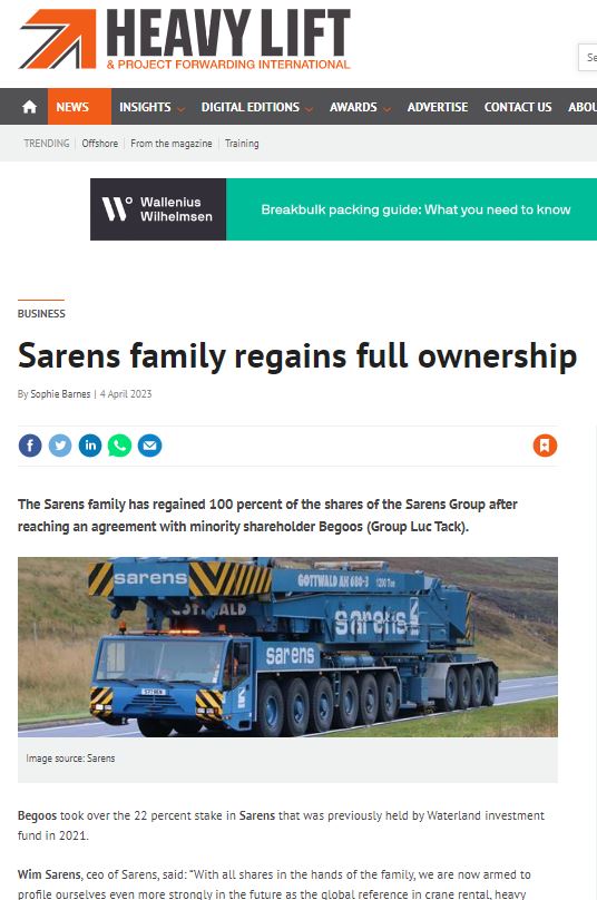 Sarens in the Media . Sarens