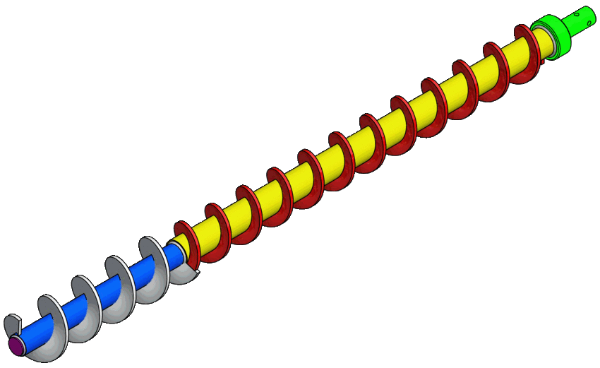 Feeding worm screws manufacturing for WTE plants Saretco