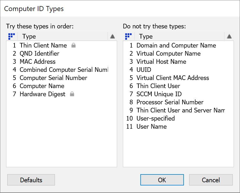 Sassafras Help — Computer ID Types