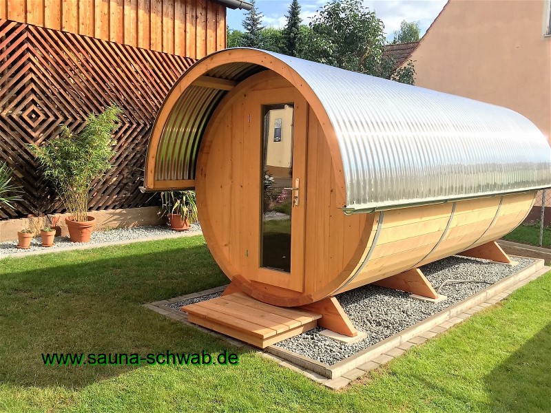 Fasssauna mit Tonnendach Fasssauna, Gartensauna, Sauna