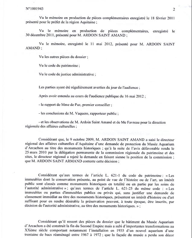 Rejet de notre recours par le tribunal administratif Sauvons le Musée
