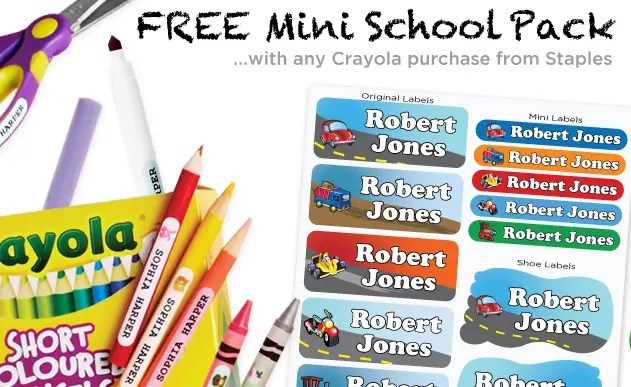 Oliver's Labels Free Pack with Crayola Purchase — Deals from SaveaLoonie!