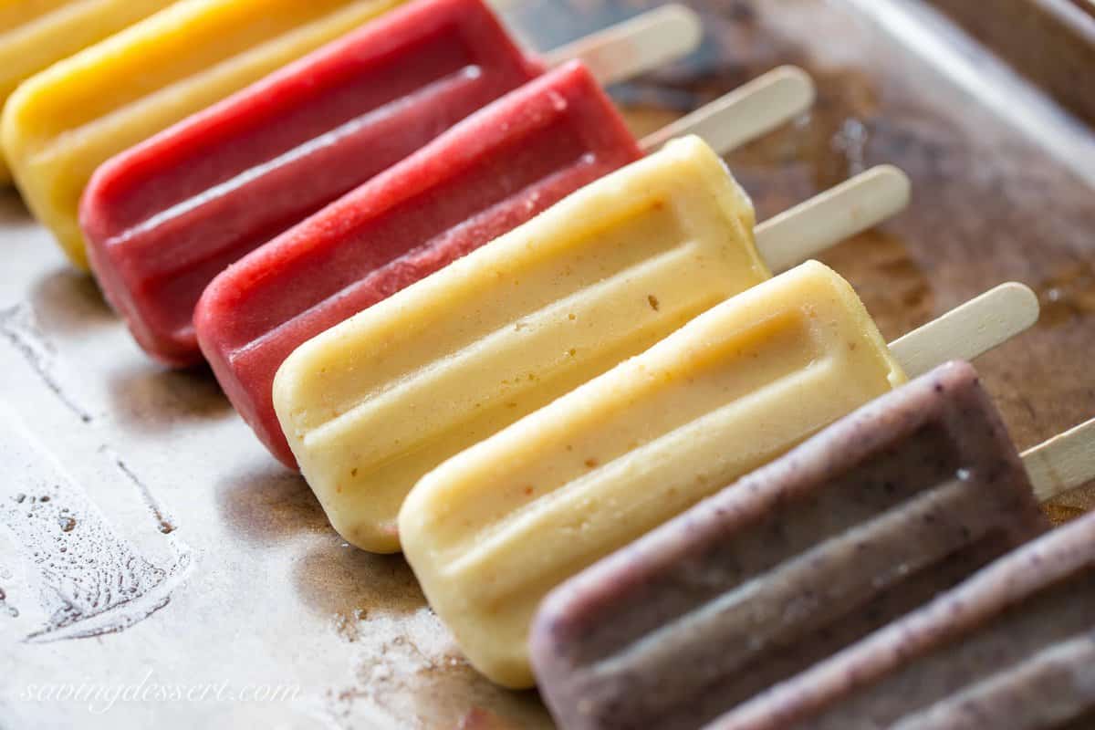 Assorted Fresh Fruit Popsicles Saving Room for Dessert