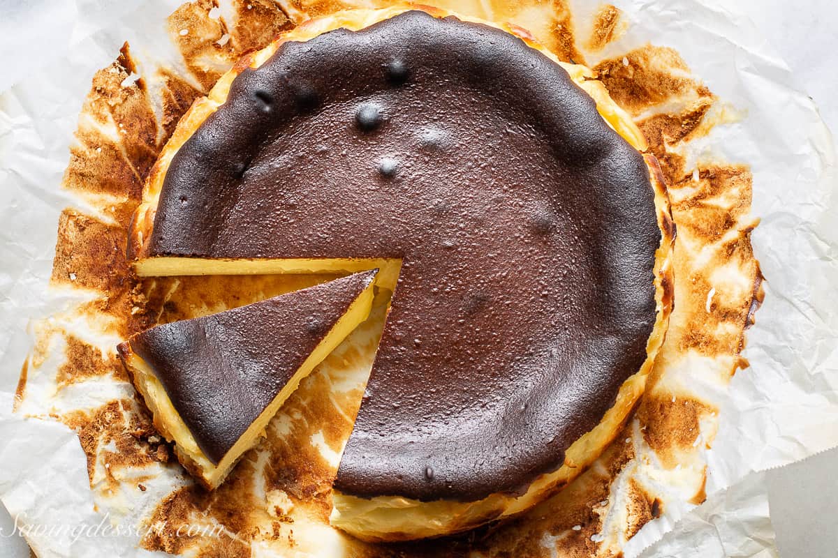 Ultra Creamy Burnt Basque Cheesecake Saving Room for Dessert