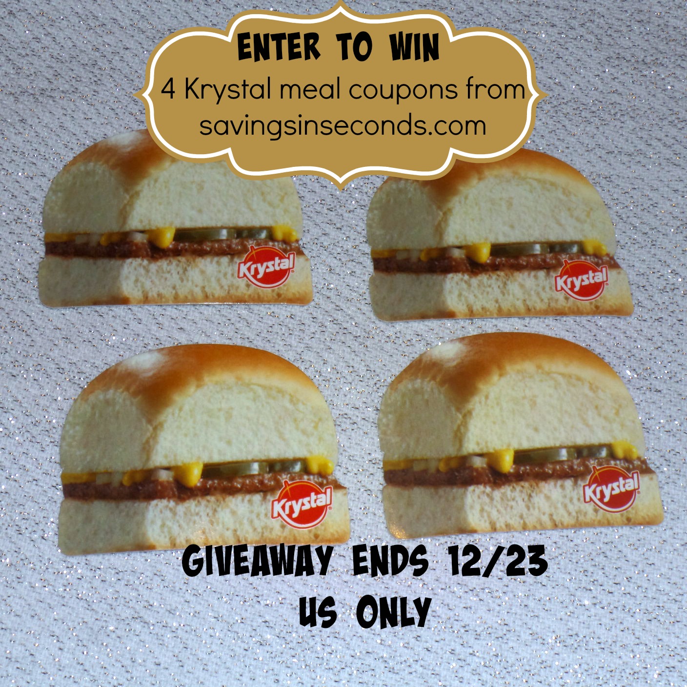 Enter to win Krystal meal coupons #TisTheSeason #giveaway