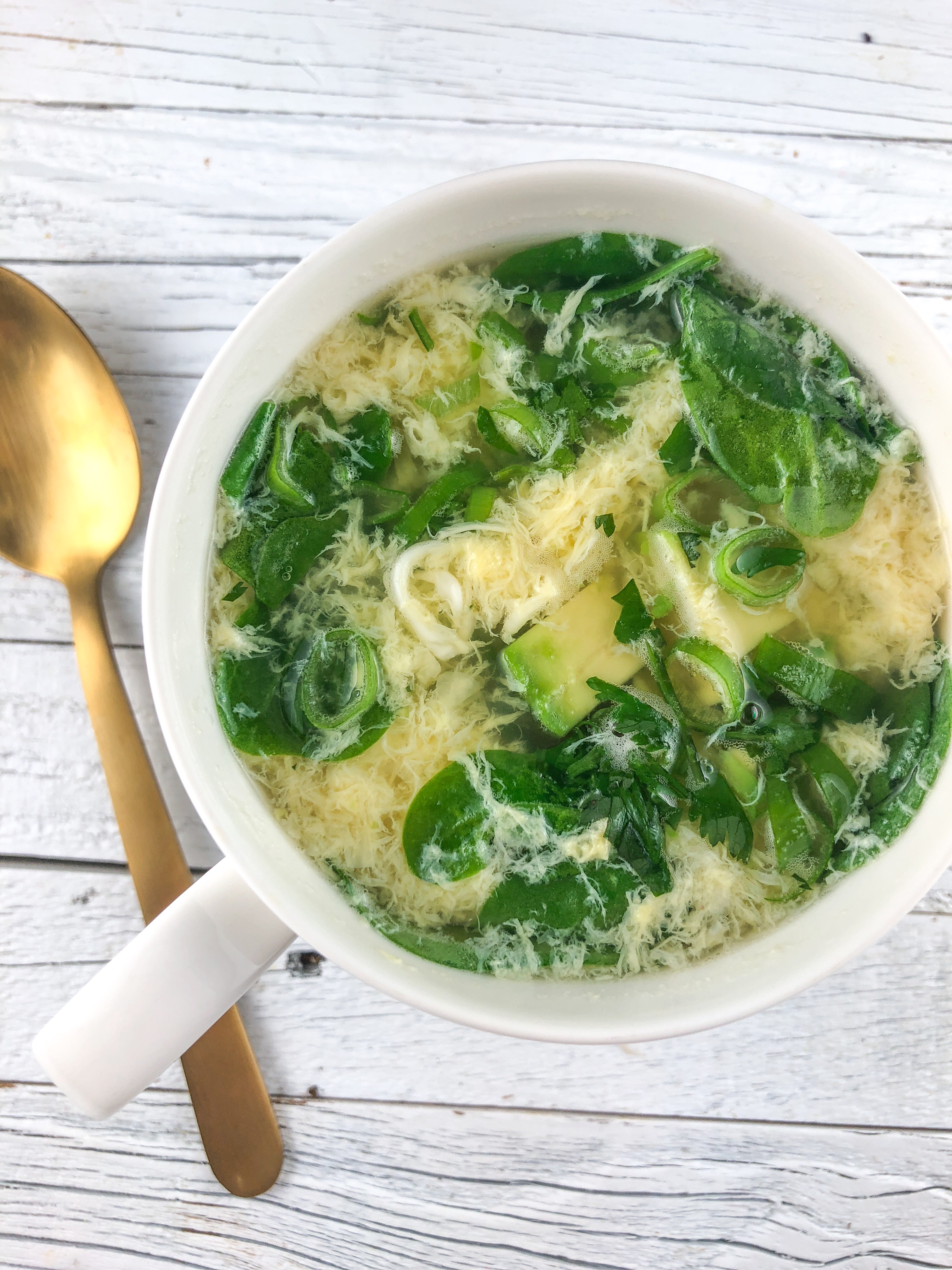 Quick Egg Drop Soup Because it’s easier than putting on a bra to get