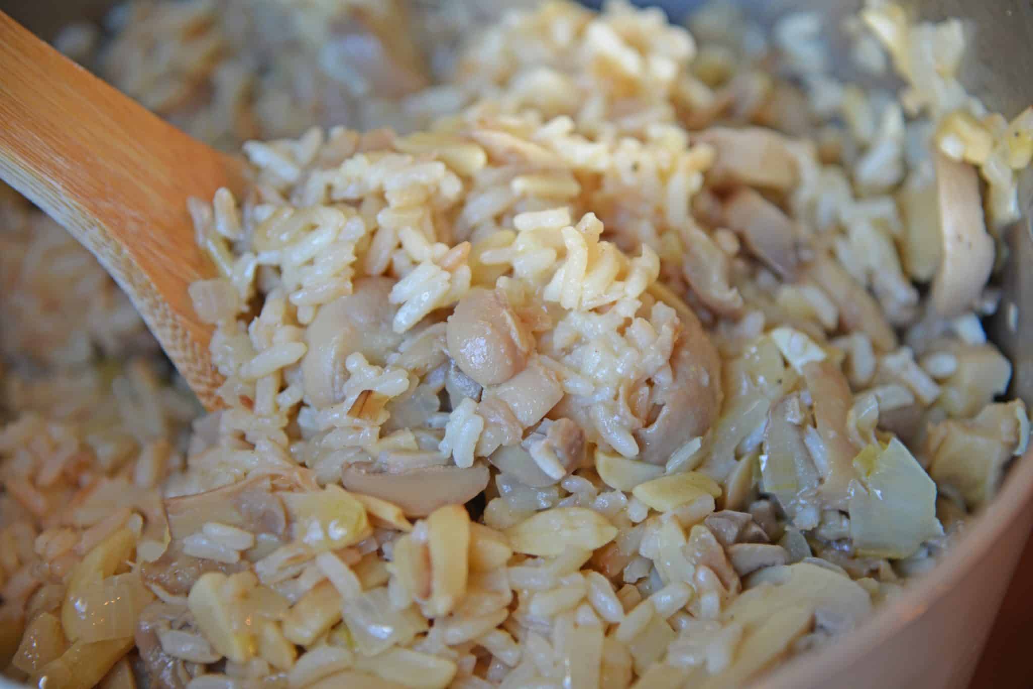 Almond Rice Pilaf Easy Rice Recipe with Mushrooms + Almonds