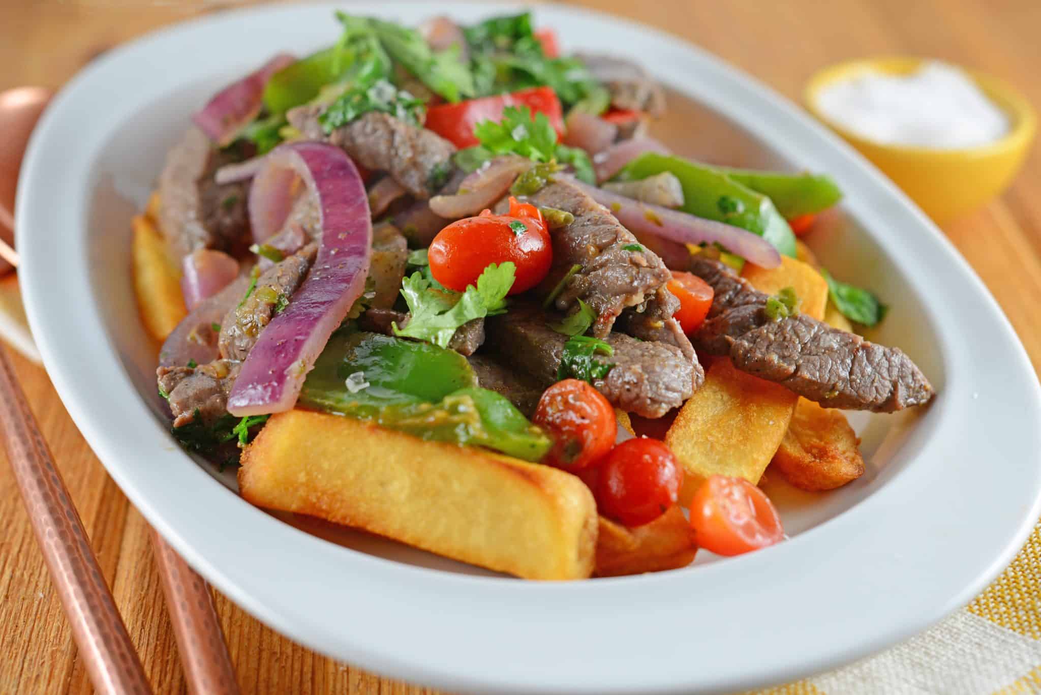 Lomo Saltado Peruvian Steak Stir Fry with Potatoes