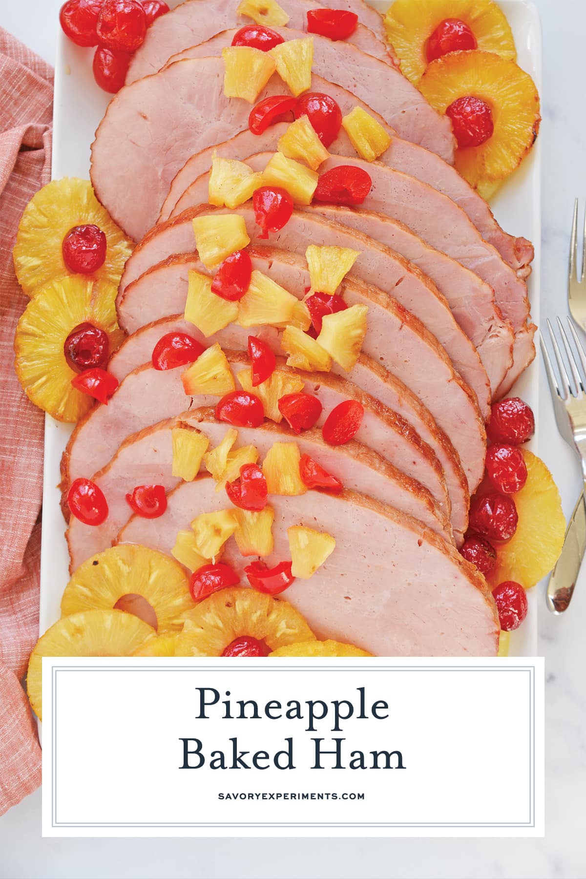 Brown Sugar Pineapple Ham Glazed Baked Ham w/ Cherries & Pineapple