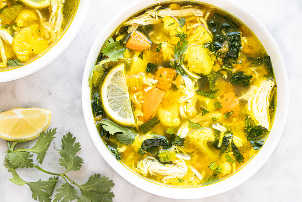 Instant Pot Turmeric Ginger Chicken Soup (with stove top option