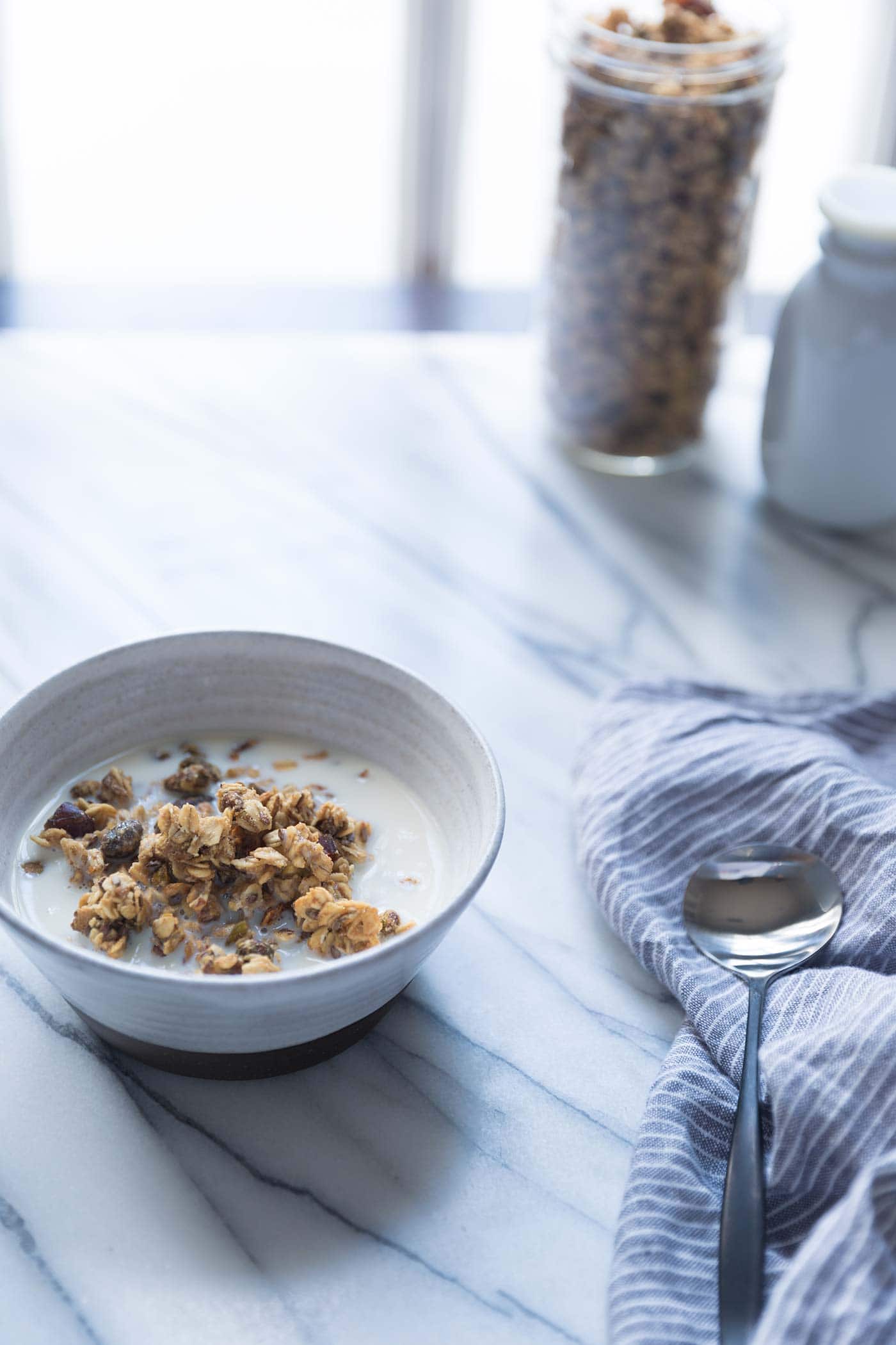 This Tahini Date Pistachio Granola is a healthy, flavorful breakfast! It also mades a perfect midday snack. Get the recipe from Savory Simple. 