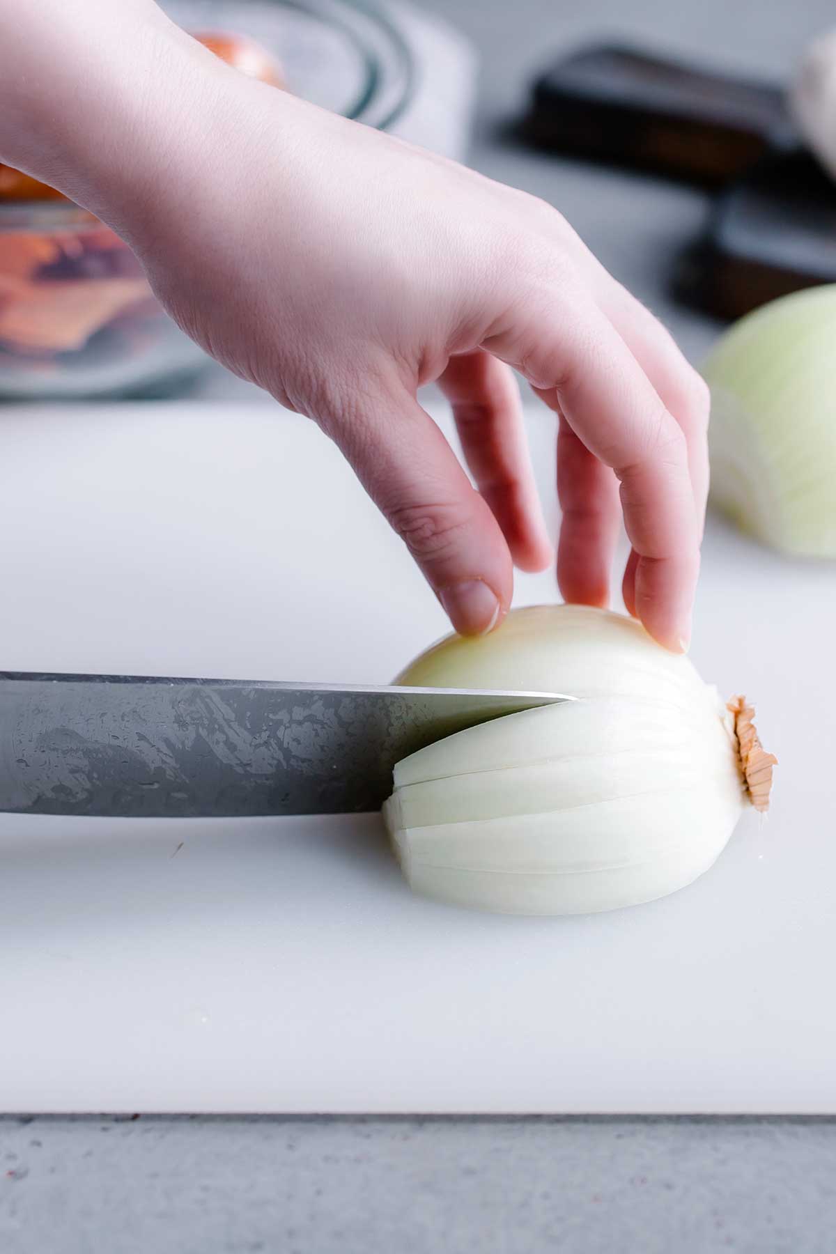 How To Chop An Onion {StepbyStep Photos} Savory Simple