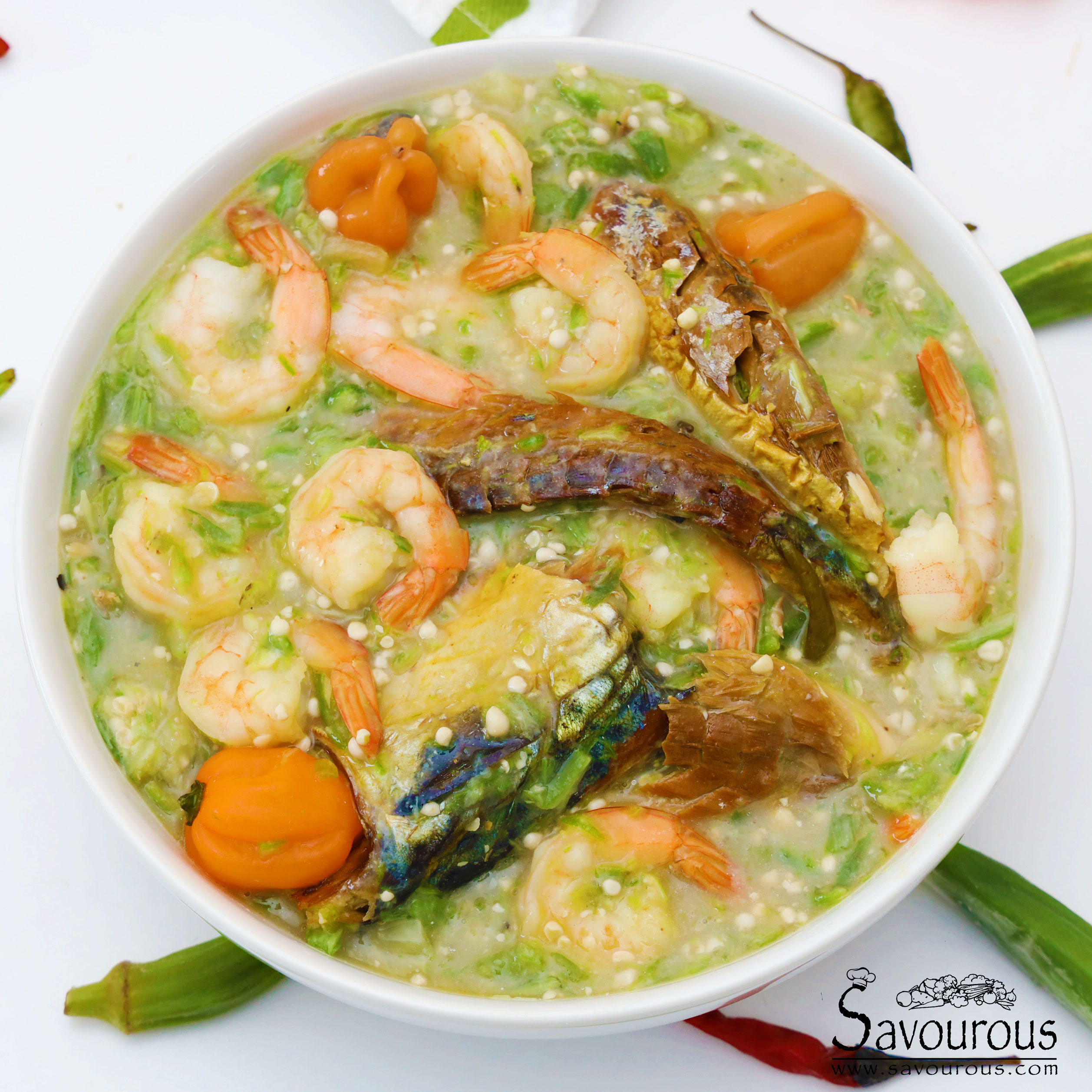 Seafood Okra Soup without palm nut oil Savourous