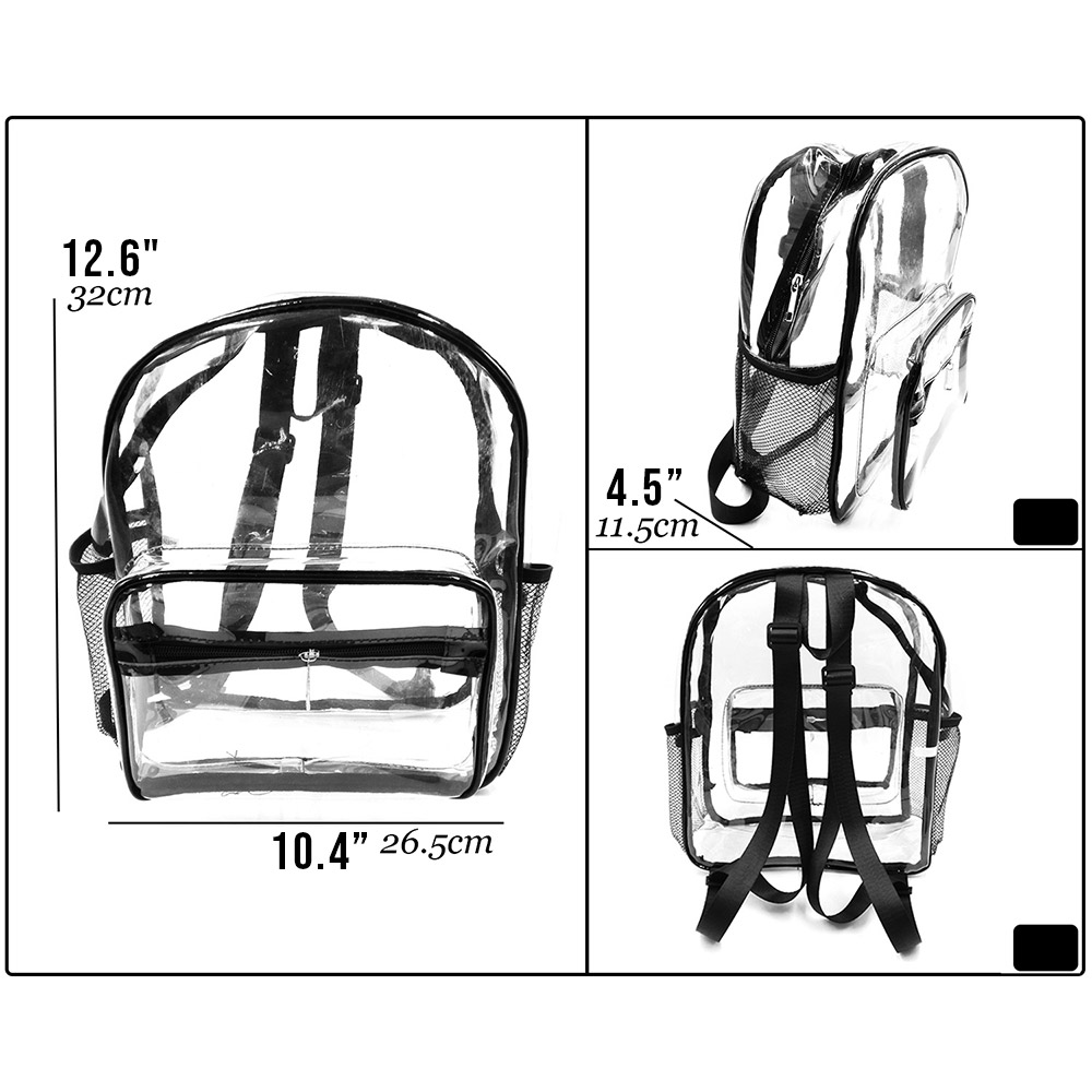 FSB9438CLBK Clear Translucent Backpack Savvy New York