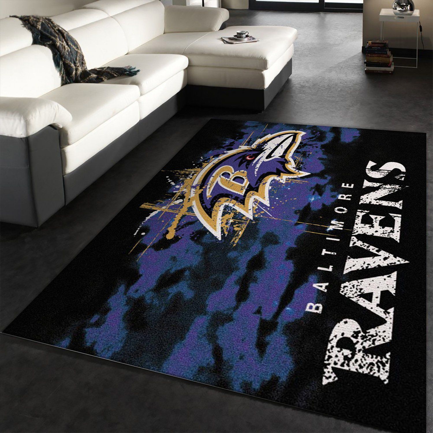 Baltimore Ravens Fade Rug Nfl Team Area Rug, Kitchen Rug, Home US Decor