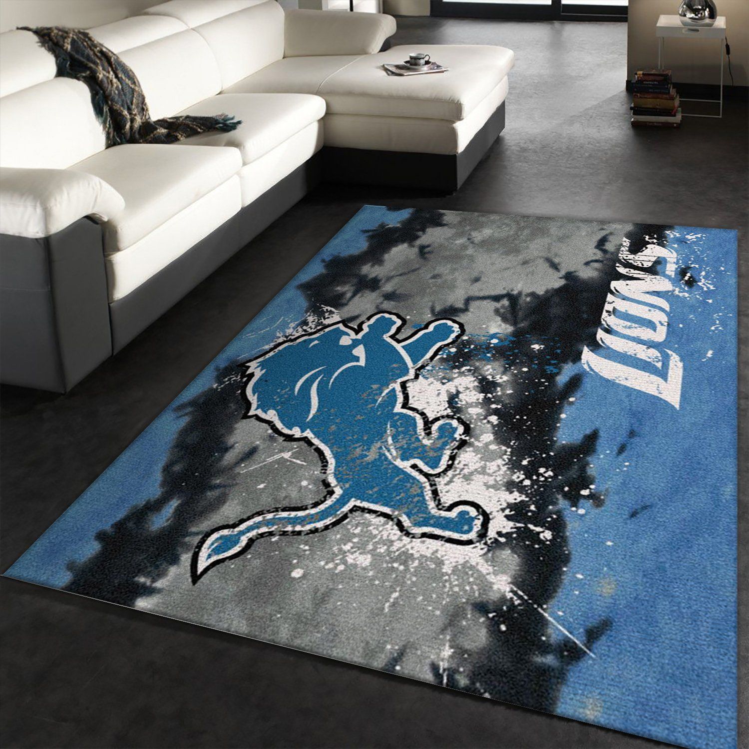 Detroit Lions Fade Rug Nfl Team Area Rug, Kitchen Rug, Family Gift US Decor