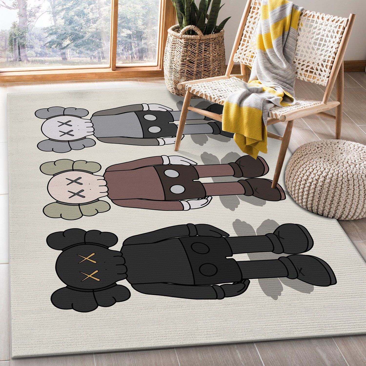 Kaws X Nike Air Jordan Rug Bedroom Rug Family Gift US Decor