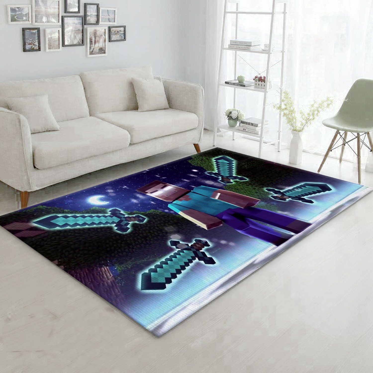 Minecraft Area Rug Living Room Rug Floor Decor Home Decor