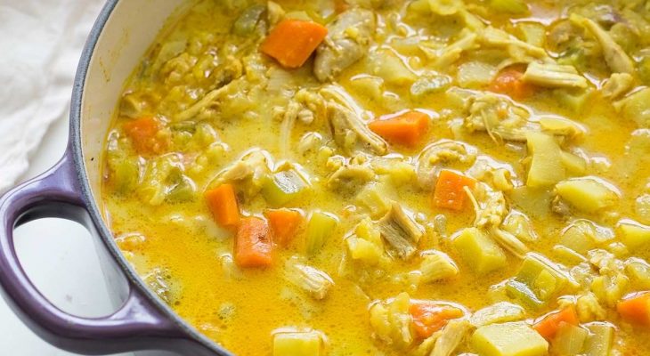 Chicken and apple curry thick soup homemade canning