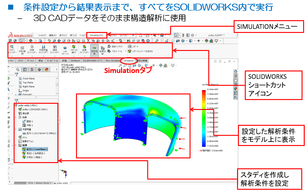 ソリッド ワークス シミュレーション 使い方