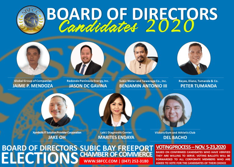 ELECTION 2020Board of Directors Official Candidates Subic Bay