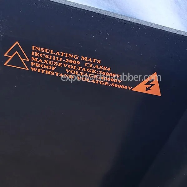 IEC 61111 3mm 1.5g/cm³ Black Insulating Rubber Mat Hebei No.6 Rubber
