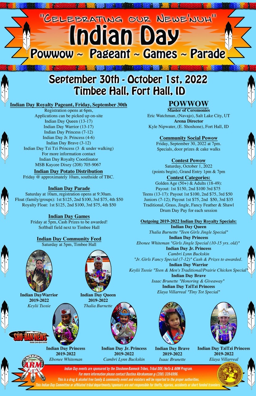 Indian Day Sep 30th Oct 1st in Fort Hall ShoshoneBannock Tribes