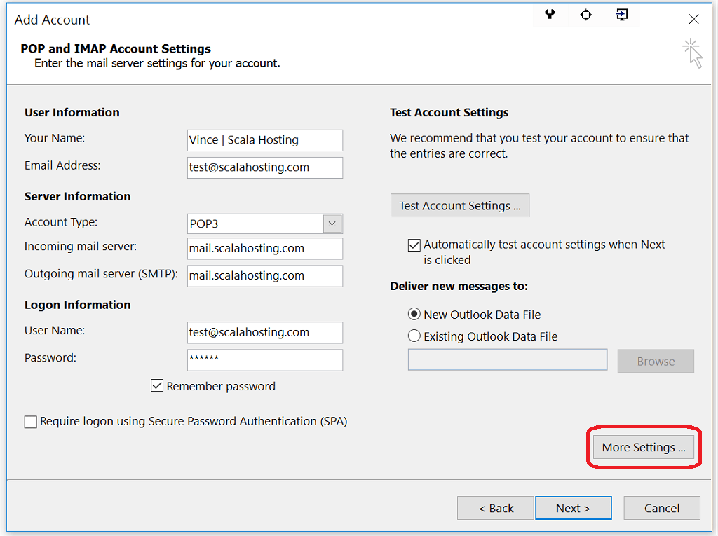 How to configure my email in Microsoft Outlook? Knowledge base Sca...