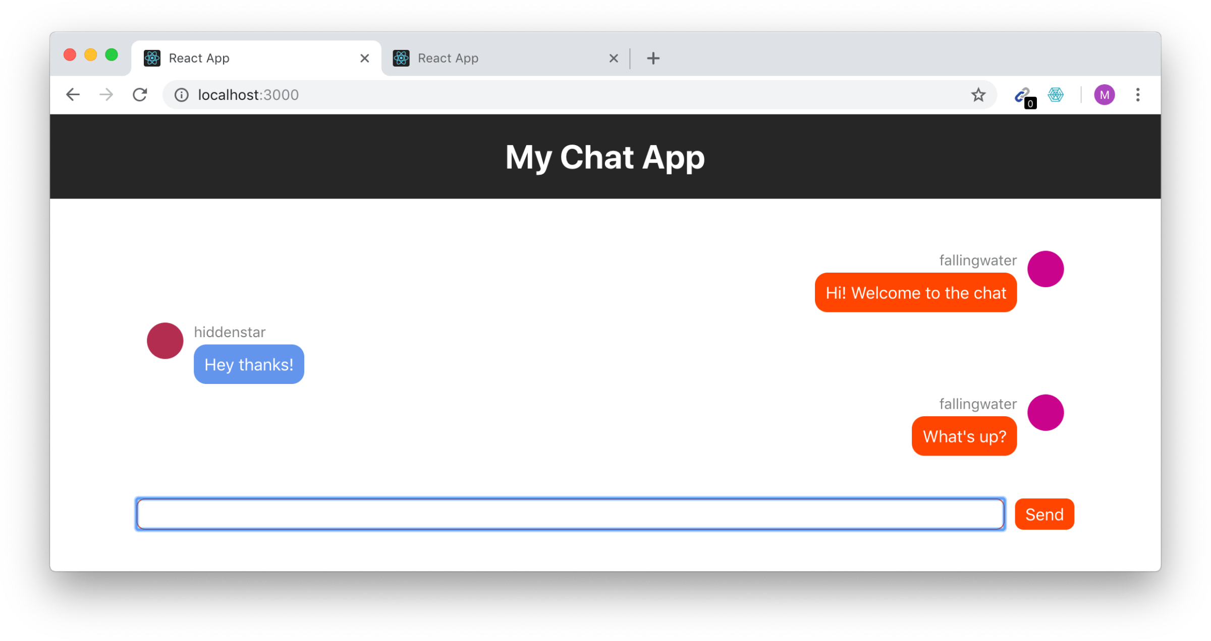 React Chat App Github inspire referances 2022
