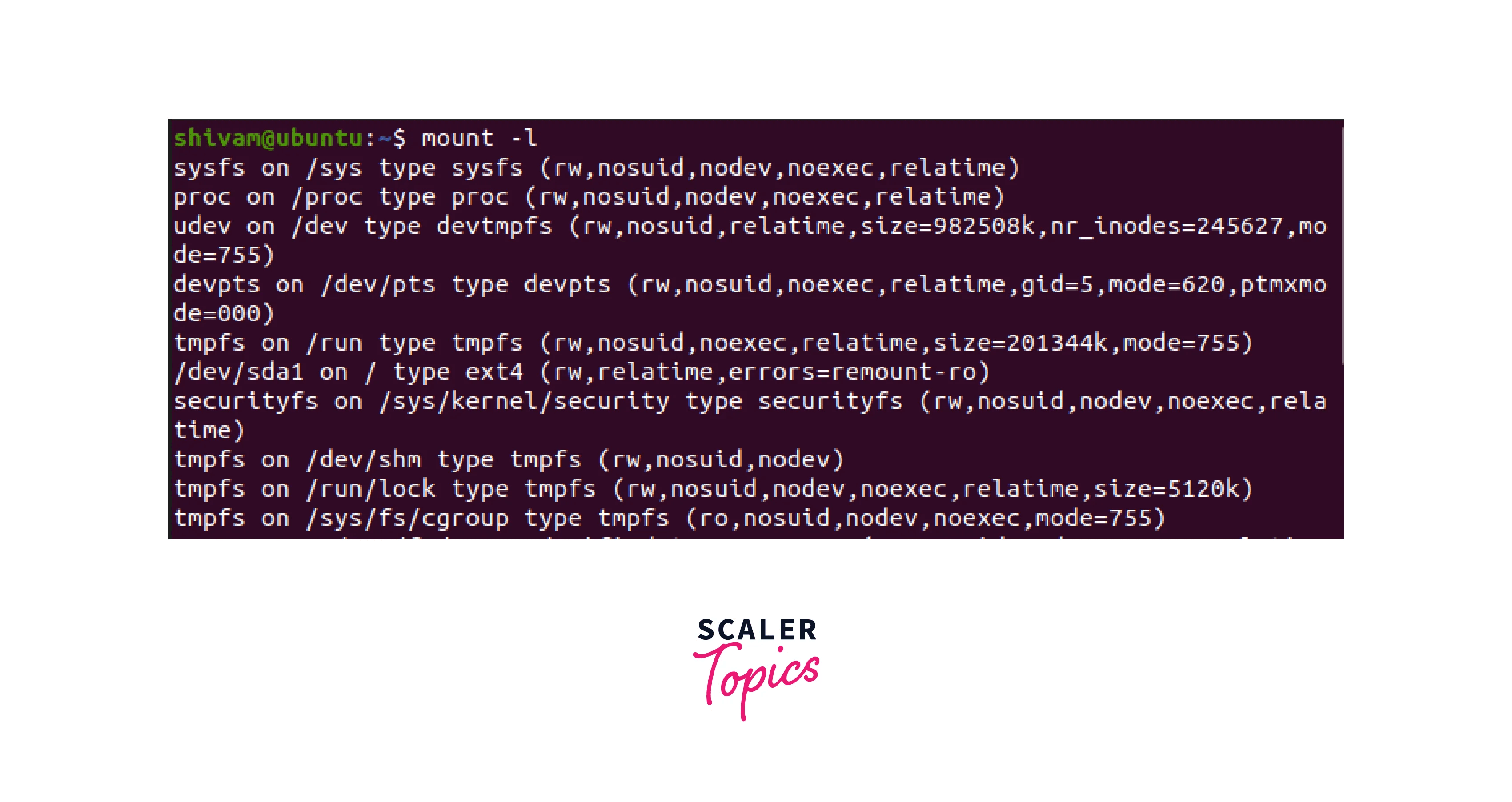 How to Check the Mount Points in Linux? Scaler Topics