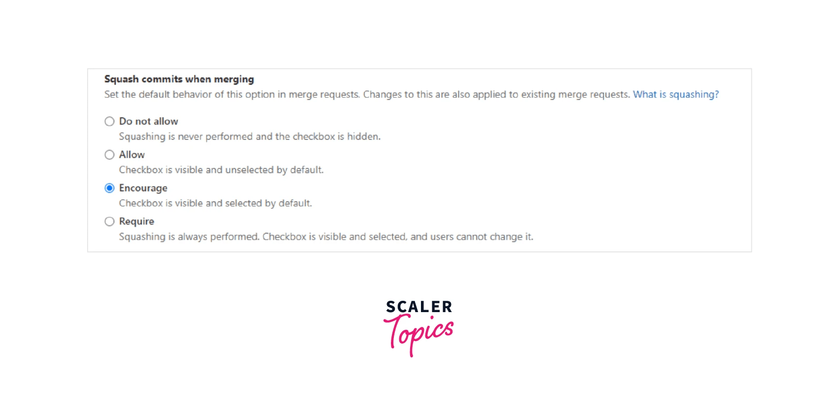 Git Merge Squash Scaler Topics