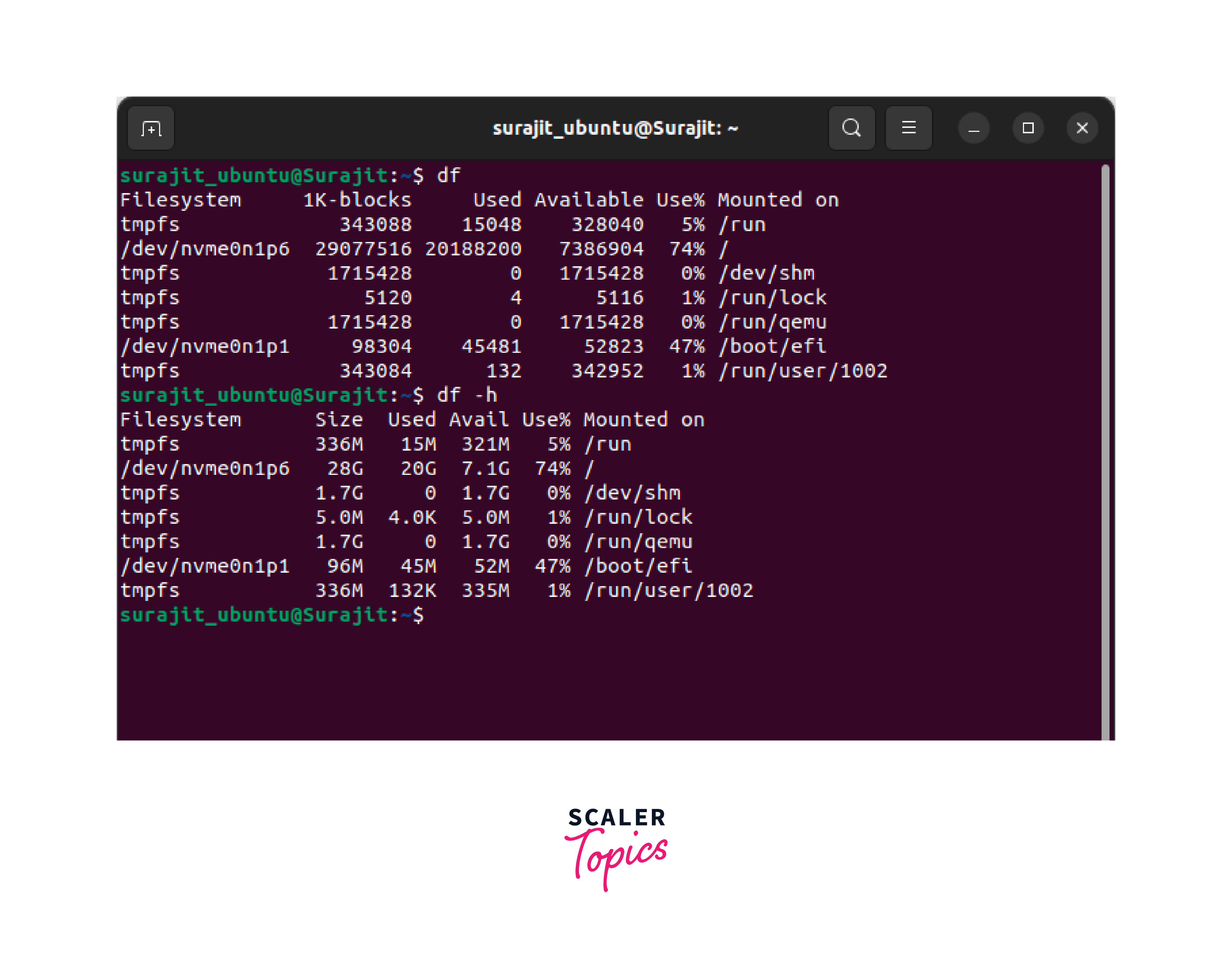 Disk Space Command in Linux - Scaler Topics