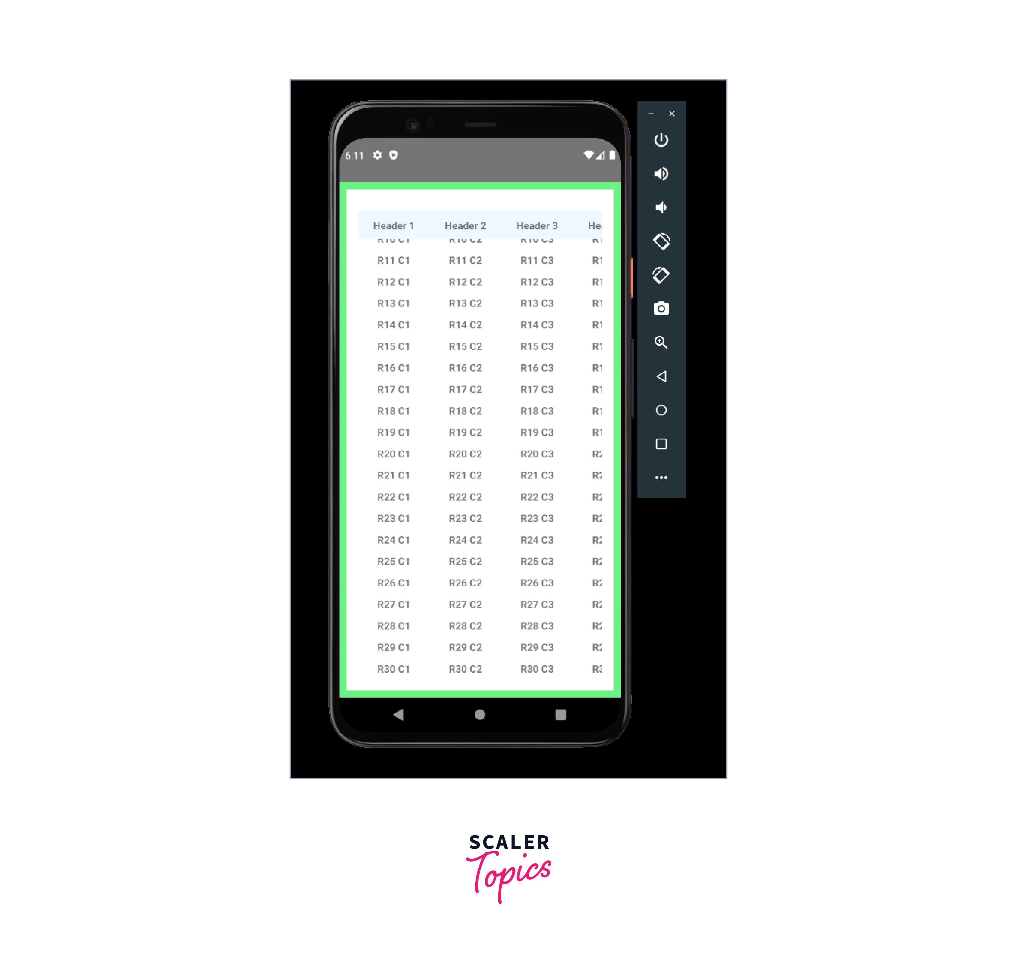 React Native Table Component Scaler Topics