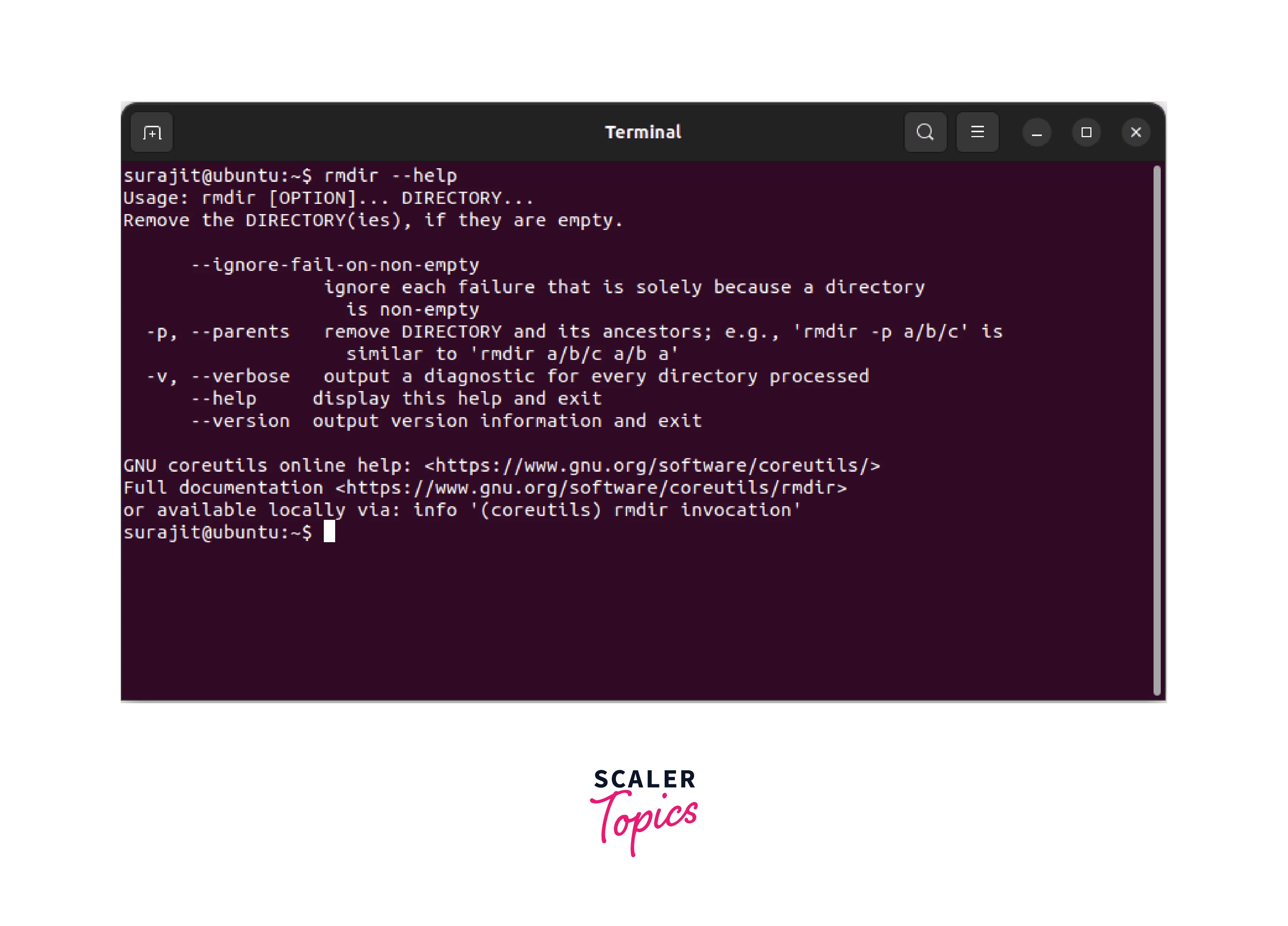 rmdir Command in Linux with Examples Scaler Topics