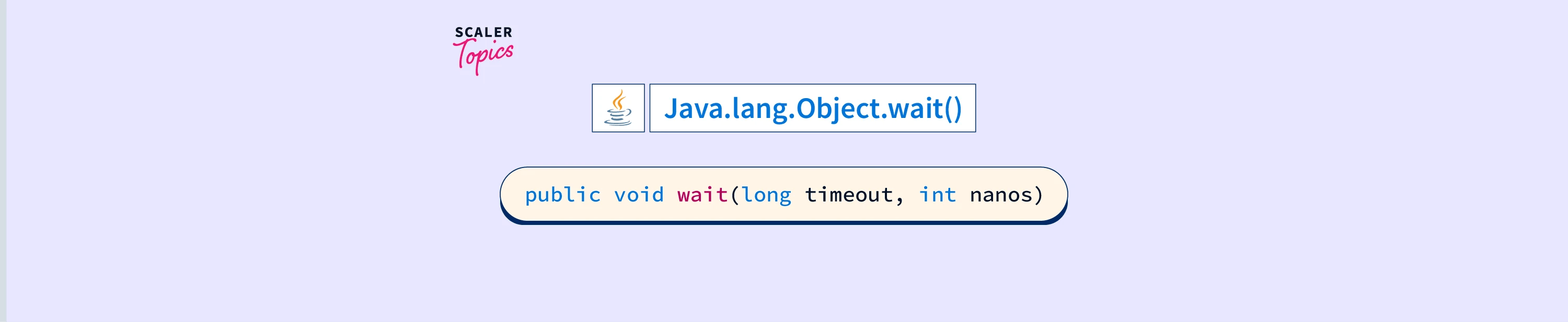 Java.lang.Object.wait() Method Scaler Topics