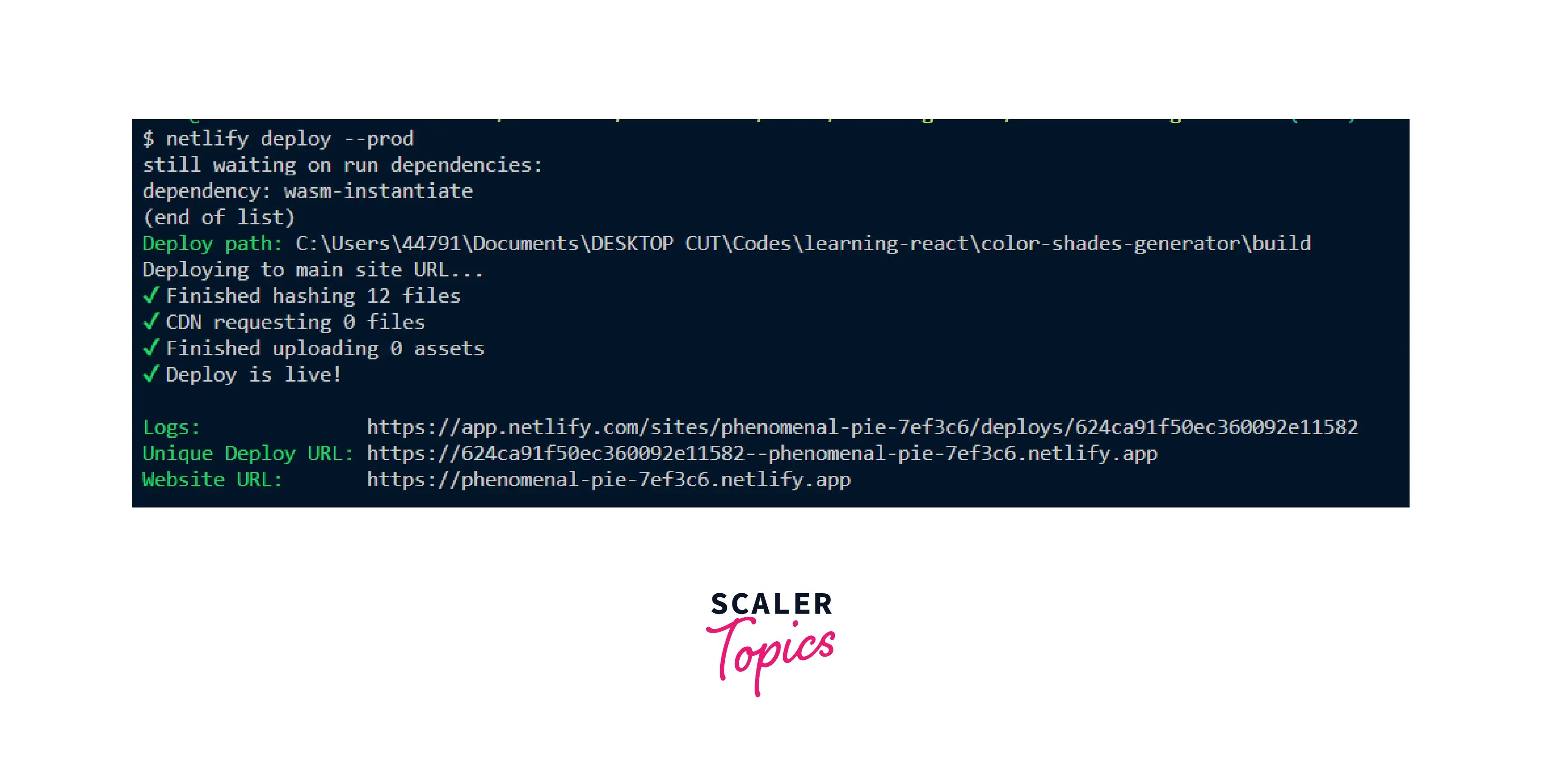 How to deploy a React application to Netlify? Scaler Topics