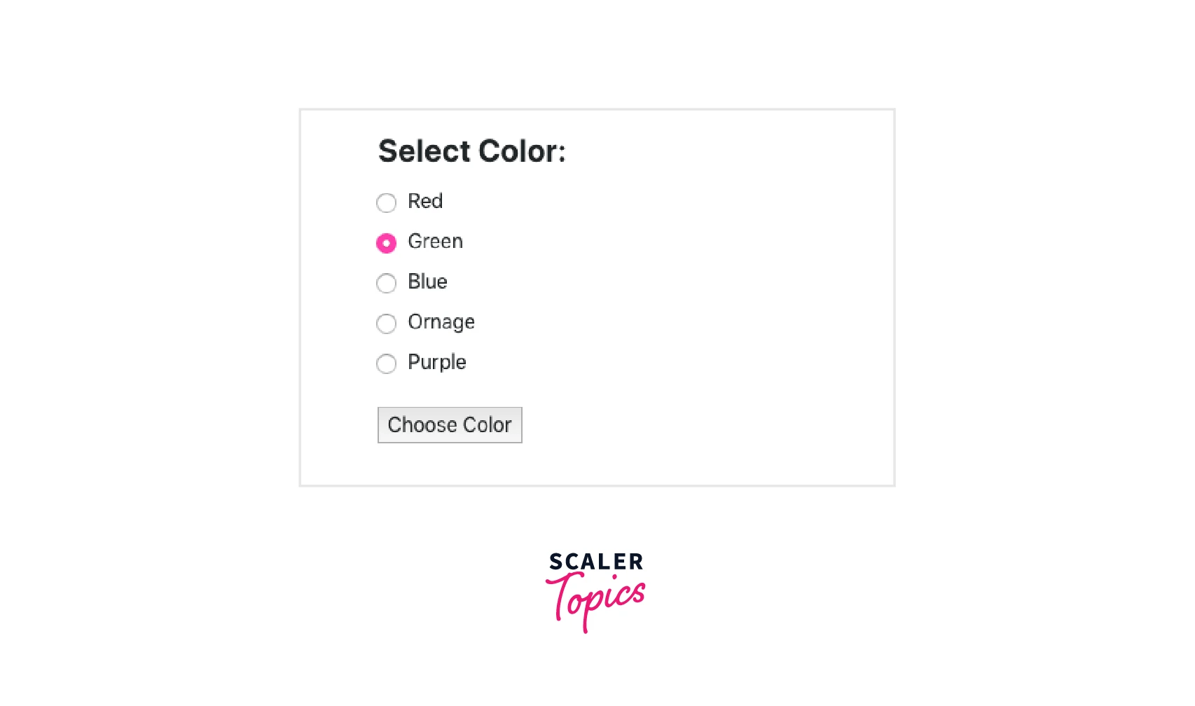 React Radio Buttons Scaler Topics
