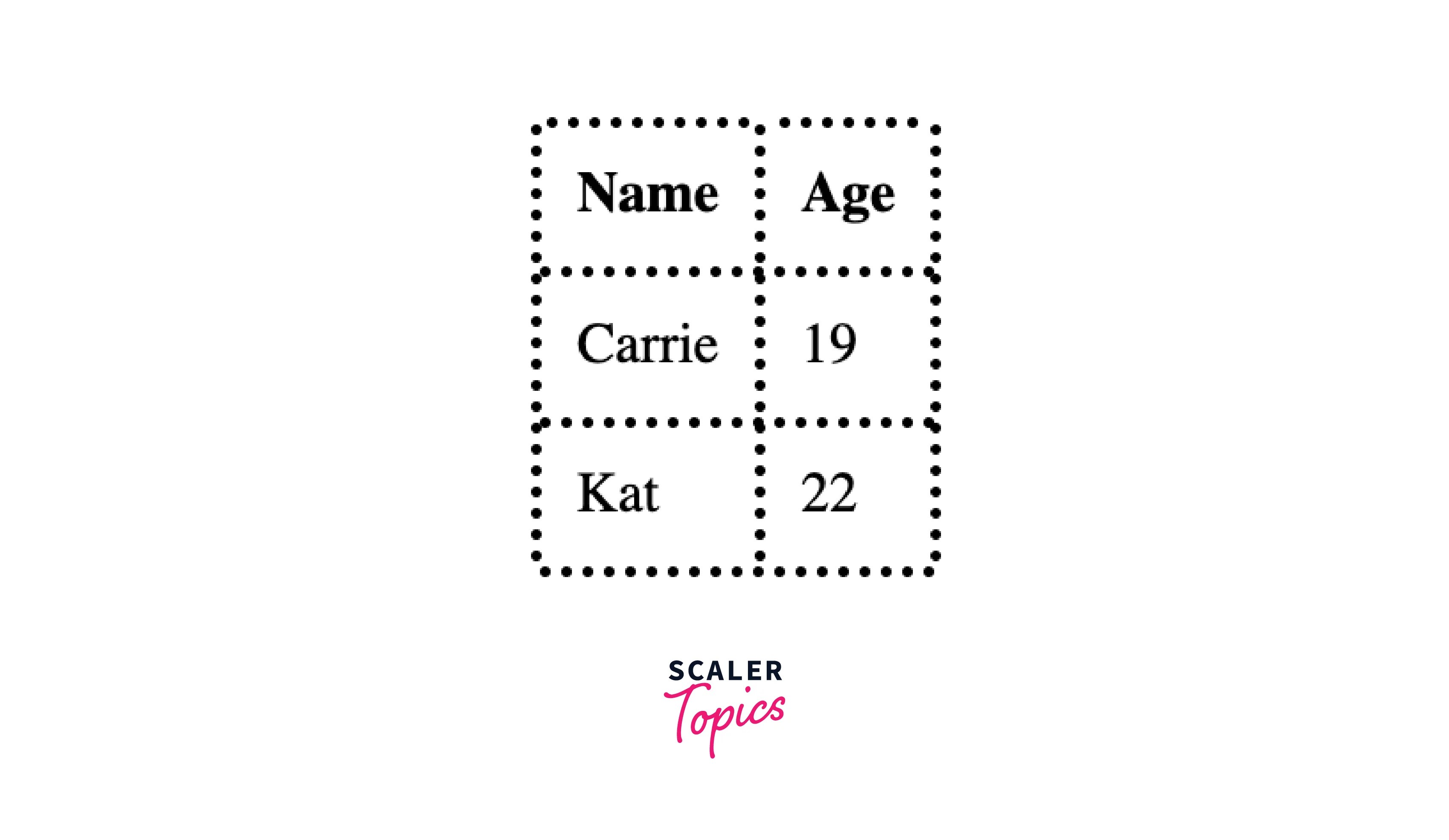 HTML Table Borders Scaler Topics