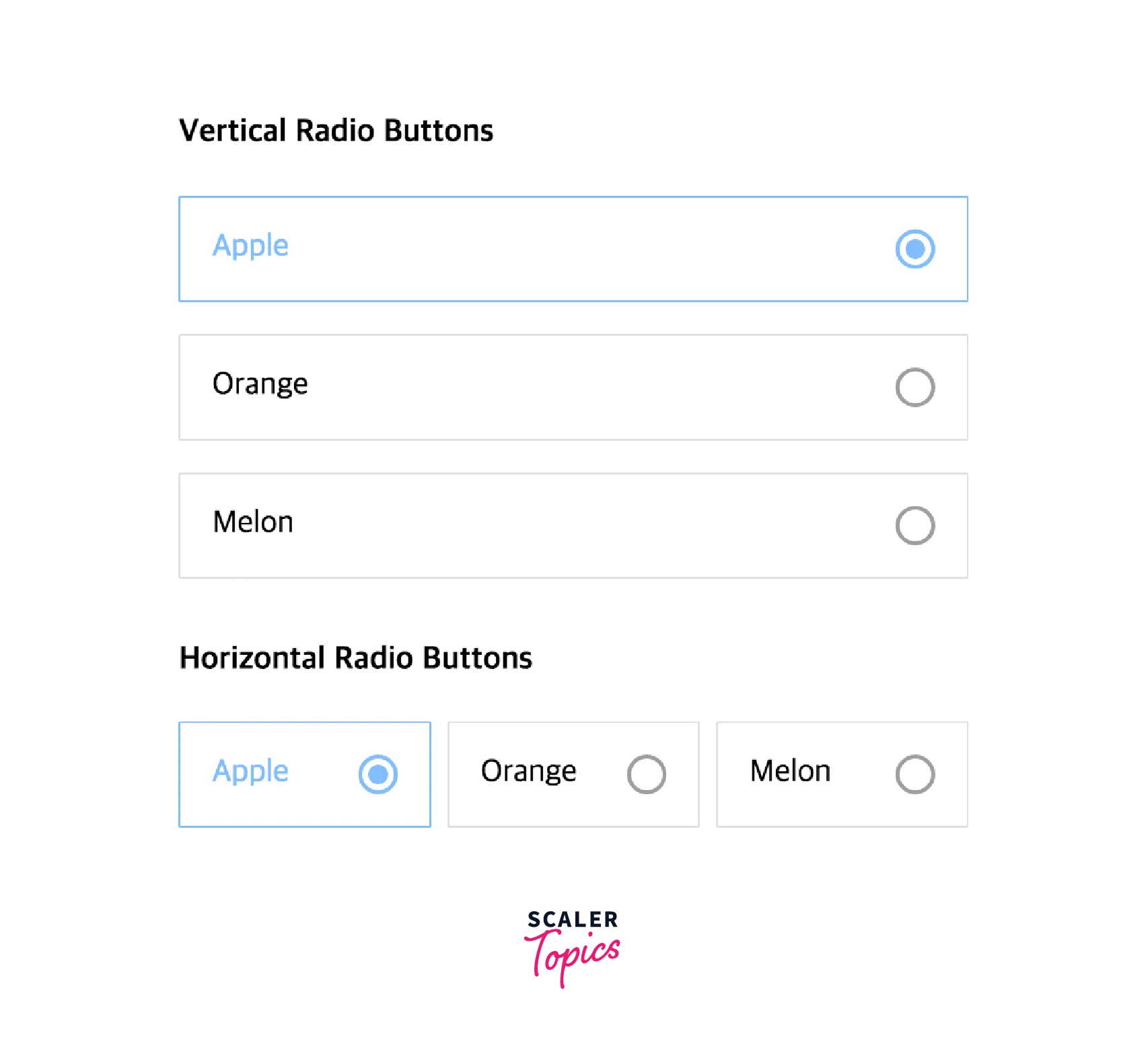 React Radio Buttons Scaler Topics