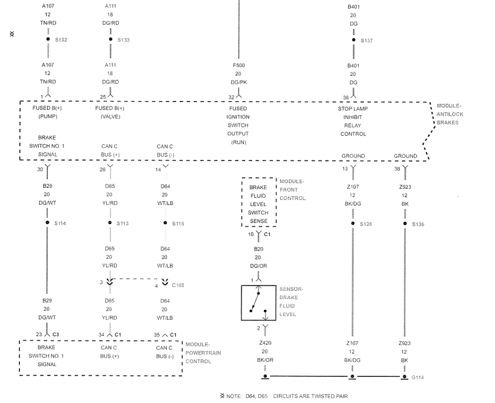 2007 Dodge Durango 4X4 4.7 V8 Trouble Code C1008 Brake Fluid Level